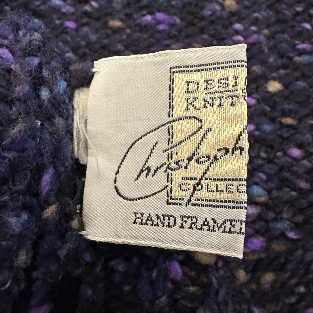 Vintage Women’s Speckled Wool Sweater Large Scottish Whimsigoth Overaized Chunky - Picture 5 of 7